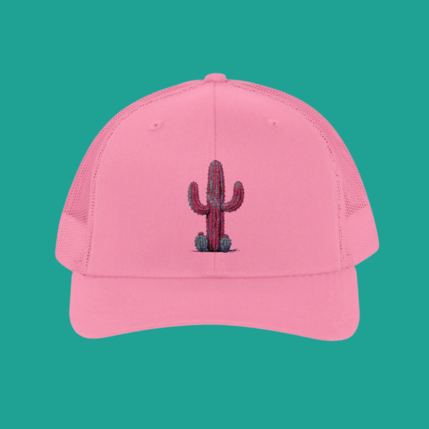 "Ms. Pink Nopal" - EMBROIDERED Snapback Trucker Cap - Lady