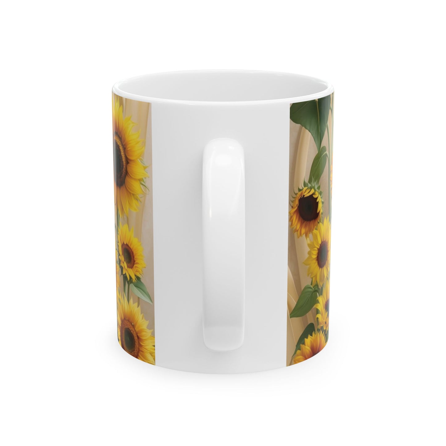 Sunflower coffee mug that brings a bright and cheerful vibe to your morning routine. Perfect for coffee lovers and those who enjoy floral designs. Ideal for gifting on birthdays, Mother's Day, or as a thank you gift.