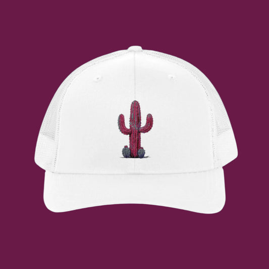 "Ms. Pink Nopal" - EMBROIDERED Snapback Trucker Cap - Lady