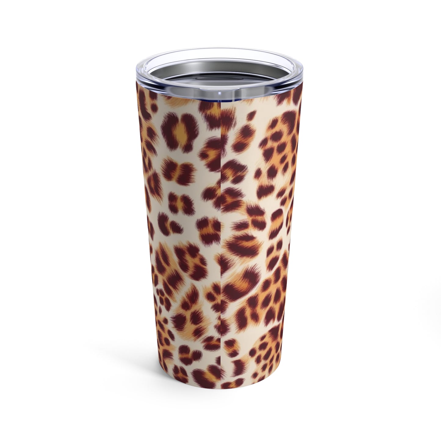 This Leopard Print Tumbler is a stylish and durable 20oz tumbler, perfect for keeping your drinks hot or cold. Its sleek design adds a touch of wildlife to your day. Whether on the go or relaxing at home, this tumbler is the perfect companion.