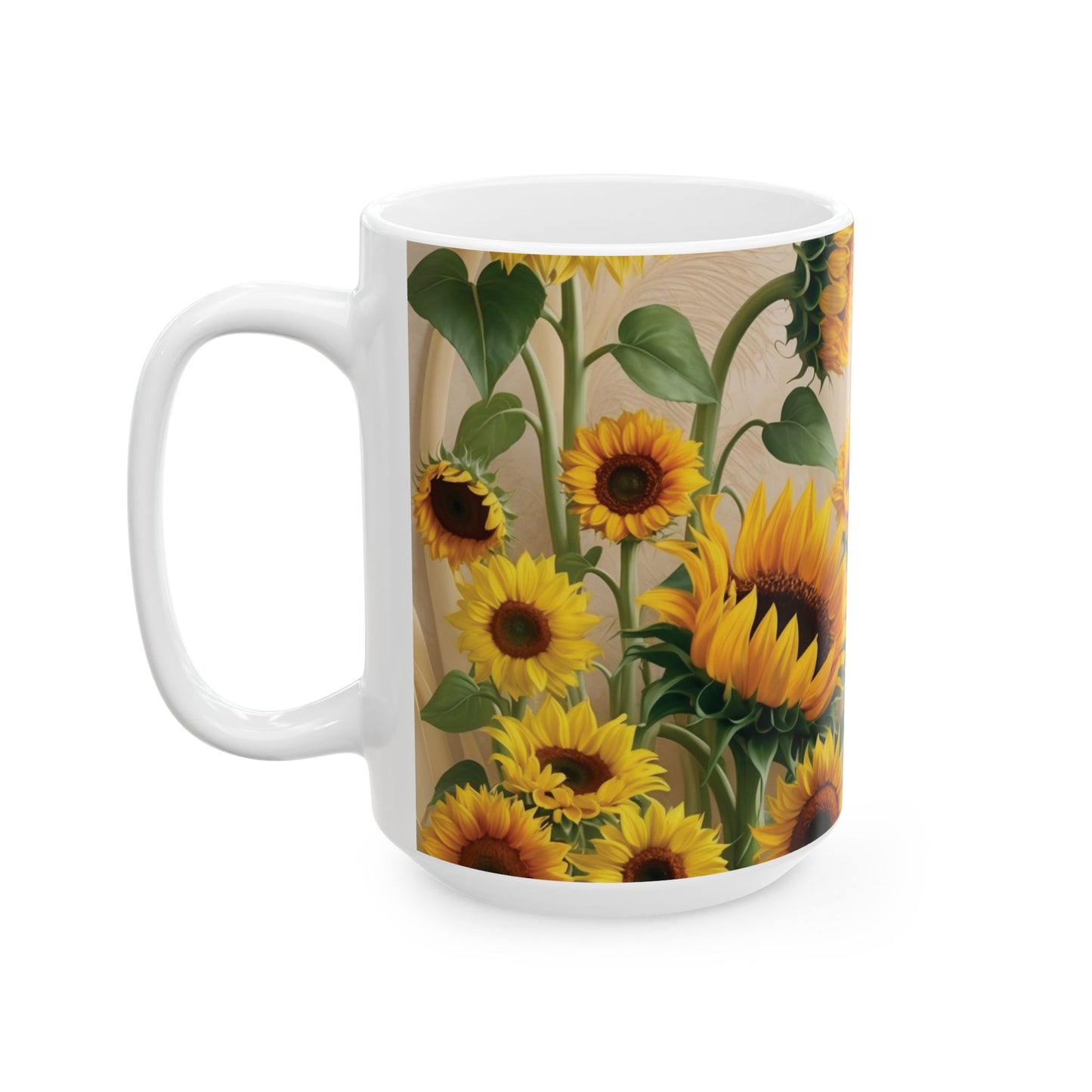 Sunflower coffee mug that brings a bright and cheerful vibe to your morning routine. Perfect for coffee lovers and those who enjoy floral designs. Ideal for gifting on birthdays, Mother's Day, or as a thank you gift.