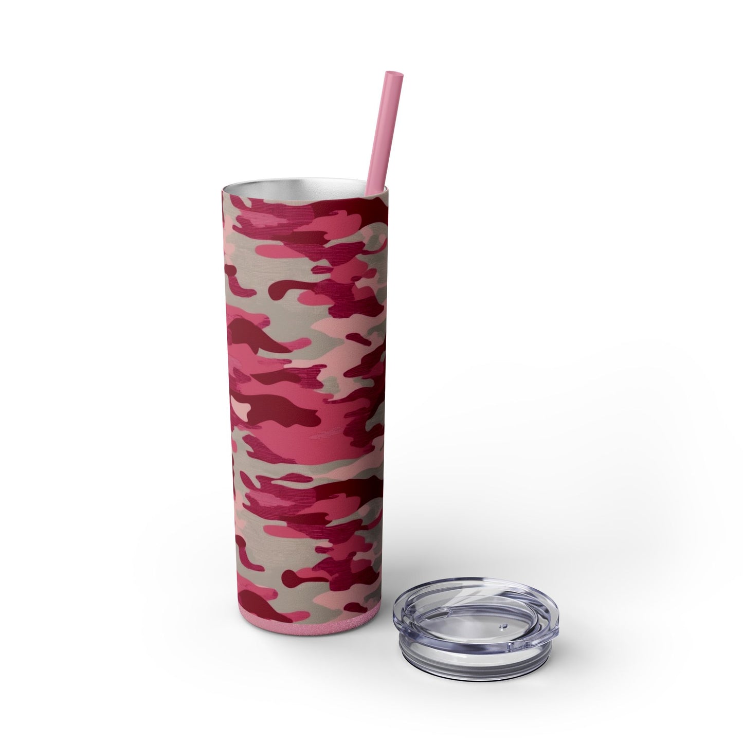 Stay hydrated in style with this Pink Camo Skinny Tumbler. The vibrant colors and unique design add a touch of fun to your daily routine. Perfect for those who love trendy accessories and want to stand out in a crowd.