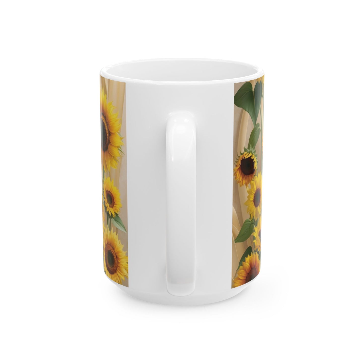 Sunflower coffee mug that brings a bright and cheerful vibe to your morning routine. Perfect for coffee lovers and those who enjoy floral designs. Ideal for gifting on birthdays, Mother's Day, or as a thank you gift.