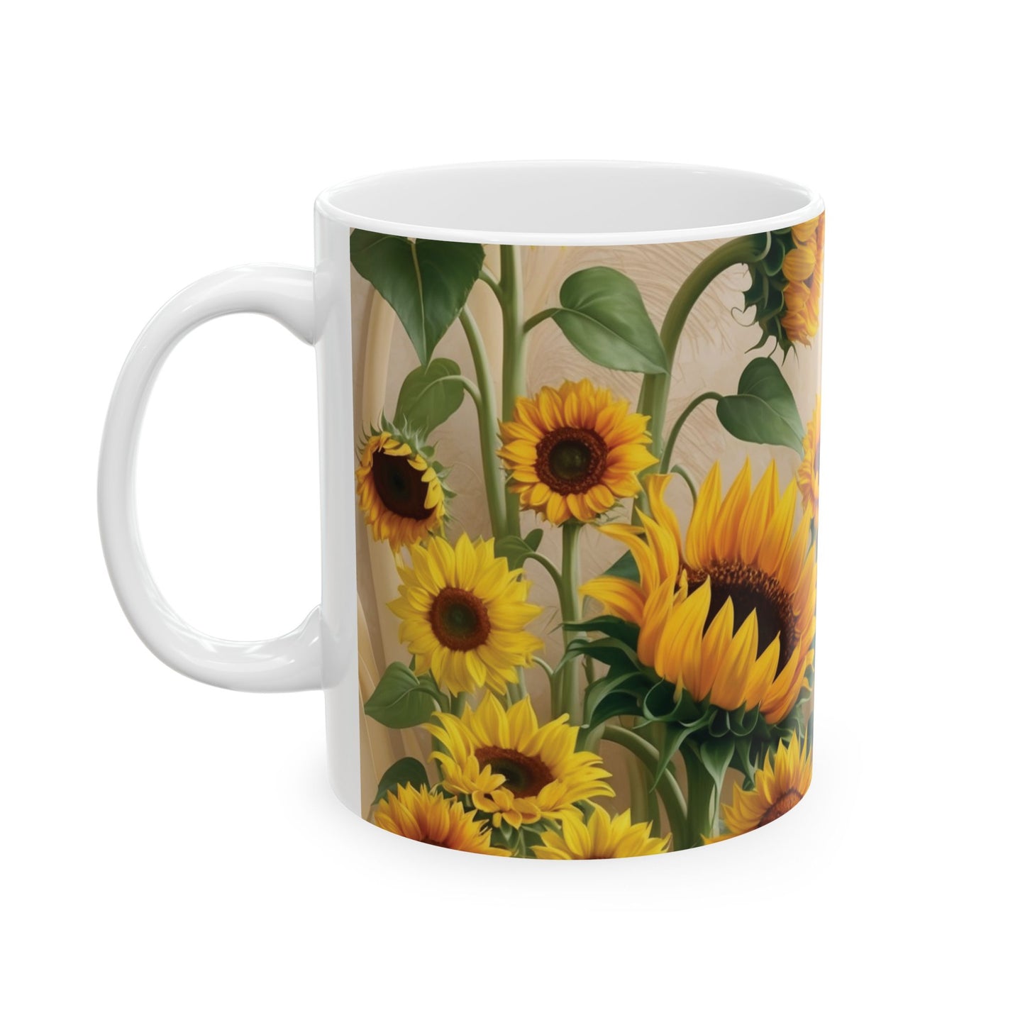 Sunflower coffee mug that brings a bright and cheerful vibe to your morning routine. Perfect for coffee lovers and those who enjoy floral designs. Ideal for gifting on birthdays, Mother's Day, or as a thank you gift.