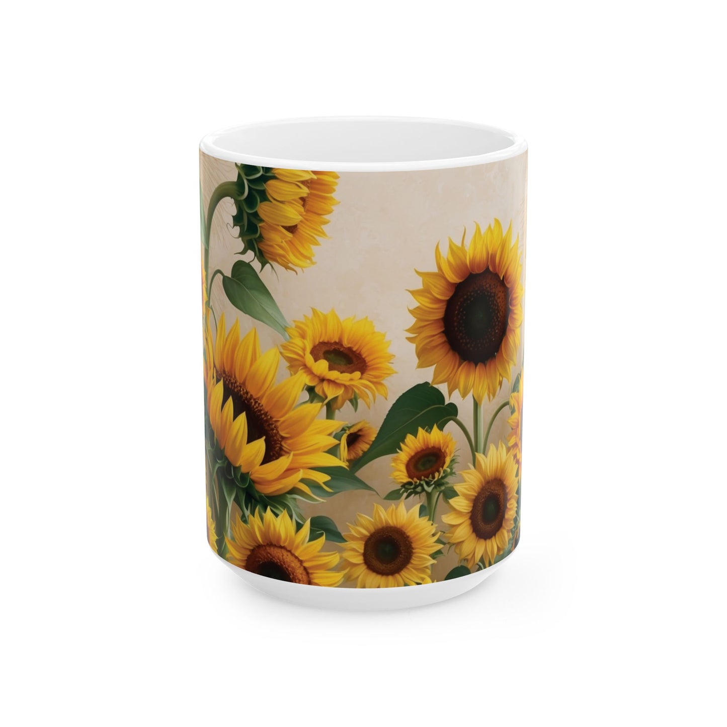 Sunflower coffee mug that brings a bright and cheerful vibe to your morning routine. Perfect for coffee lovers and those who enjoy floral designs. Ideal for gifting on birthdays, Mother's Day, or as a thank you gift.