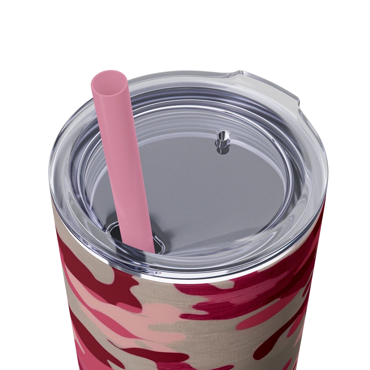 Stay hydrated in style with this Pink Camo Skinny Tumbler. The vibrant colors and unique design add a touch of fun to your daily routine. Perfect for those who love trendy accessories and want to stand out in a crowd.