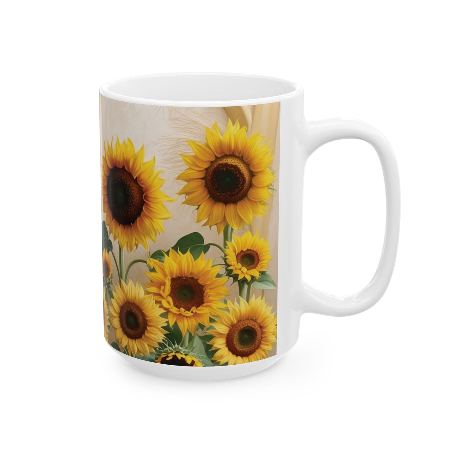 Sunflower coffee mug that brings a bright and cheerful vibe to your morning routine. Perfect for coffee lovers and those who enjoy floral designs. Ideal for gifting on birthdays, Mother's Day, or as a thank you gift.