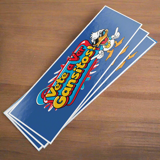 Vete_a_Ver_Gansitos_-_Vinyl_Bumper_Sti_WhiteBumperSticker_Stack_Mockup.png